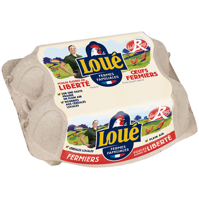 Oeufs Plein air Label Rouge Fermier LOUE - Boîte de 6