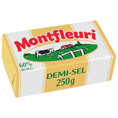Beurre demi-sel 60% MG MONTFLEURI - plaquette 250g