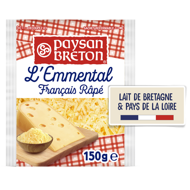 Emmental rapé pasteurisé 28%mg PAYSAN BRETON 150g