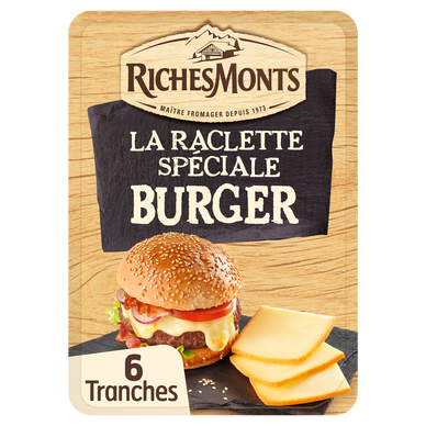 Fromage en tranche raclette spécial burger RICHESMONTS - 6 tranches 140g