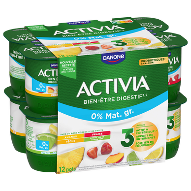 Yaourt aux fruits 0%mg bifidus ACTIVIA - 12x125g