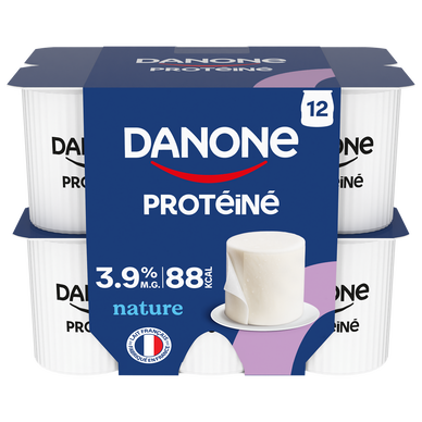 Fromage frais nature le petit protéiné 3,9% mg DANONE - 12x60g