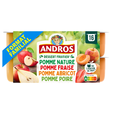 Dessert fruitier Panaché ANDROS - 16 pots de 100g