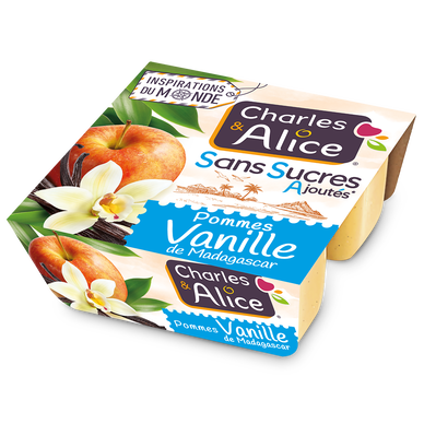 Compote pomme vanille SSA CHARLES & ALICE 4X97g