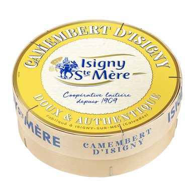 Camembert d'Isigny au lait micro filtré 22% de matière grasse ISIGNYSTE MERE, 250g