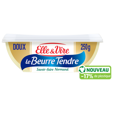 Beurre tendre doux ELLE&VIRE - barquette 250g