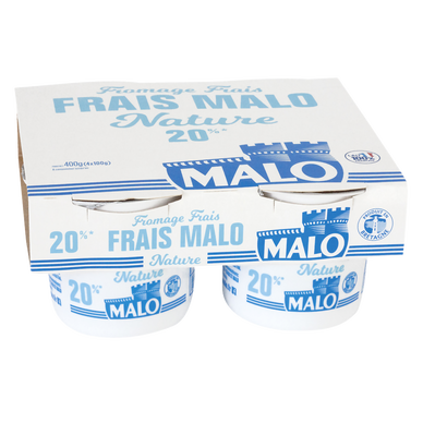 Fromage frais nature MALO, 20%mg, 4x100g