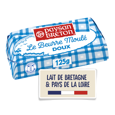 Beurre moulé doux PAYSAN BRETON, 82% de MG, 125g