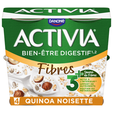 Yaourt céréales bifidus quinoa noisette ACTIVIA - 4x120g