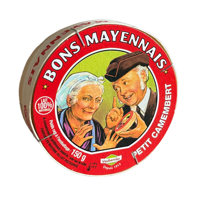 Petit camembert au lait pasteurisé BON MAYENNAIS, 27%MG, 150g