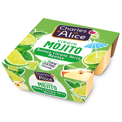 Dessert fruitier sans sucre ajouté virgin Mojito CHARLES & ALICE 4x97g