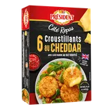 Fromage pané Cheddar Croustillant PRESIDENT 6 panés de 25g - 150g