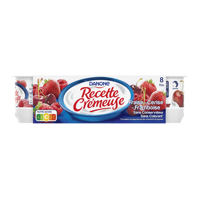Yaourt aux fruits rouges RECETTE CREMEUSE DANONE - 8x125g