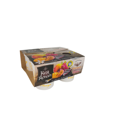 Yaourt brassé mangue, passion, pitaya KER RONAN - 4x125g