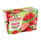 Dessert fruitier de fraise en morceaux ANDROS 4X100g