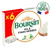 Fromage frais à tartiner Ail et fines herbes  BOURSIN - 6 portions 96g