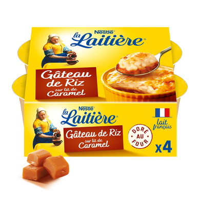 Gâteau de riz sur Lit de caramel LA LAITIERE - 4 pots de 100g