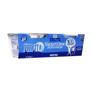 Yaourt Grec Nature 10%  DELTA  - 2 pots de 150g