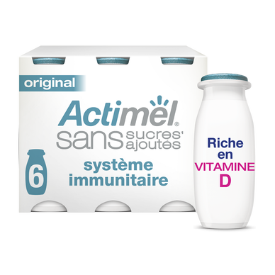 Yaourt à boire nature sans sucres ACTIMEL - 6x100g