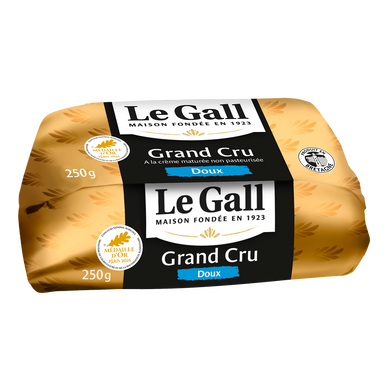 Beurre doux de baratte cru LE GALL, 82%mg, plaquette de 250g