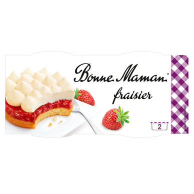 Dessert Fraisier BONNE MAMAN   -  2 pots de 100g