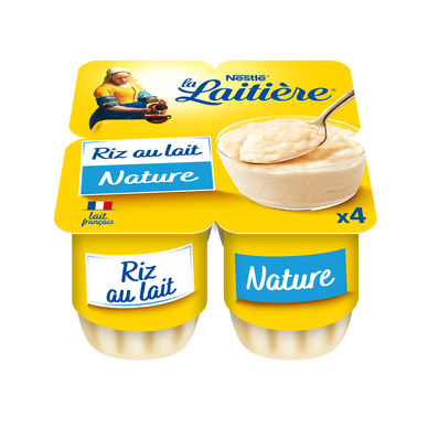 Riz au lait nature LA LAITIERE - 4 pots de 115g