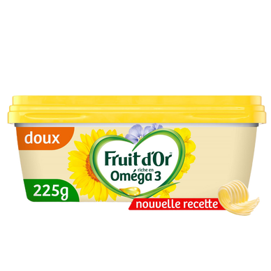 Matière grasse allégée doux à tartiner & à cuire 50% MG FRUIT D'OR - Barquette 225g