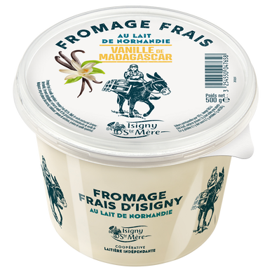 Fromage frais à la Vanille de Madagascar, Isigny Sainte-Mère, pot de 500g