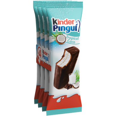 Goûter KINDER Pingui fourré lait et noix de coco x4 120g