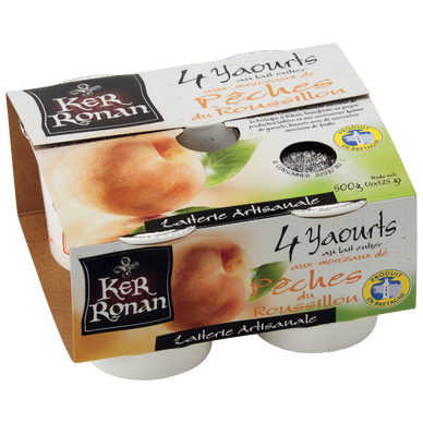 Yaourt aux pêches KER RONAN - 4x125g