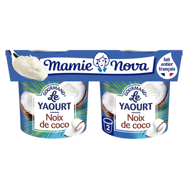 Yaourts Gourmand Noix de coco MAMIE NOVA  -  2 pots de 150g