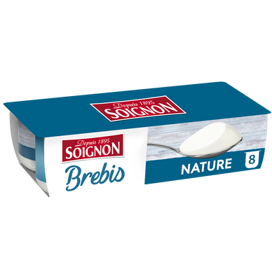 Yaourts au lait de brebis nature SOIGNON - 8 pots de 110g