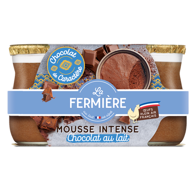 Mousse au chocolat au lait LA FERMIERE 2x70g