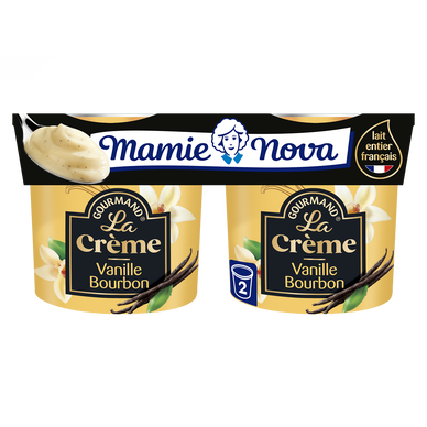 Crème Dessert Vanille Bourbon MAMIE NOVA  -  2 pots de 150g