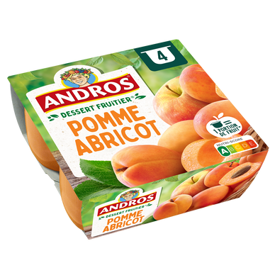 Compote Pomme Abricot ANDROS  -  4 pots de 100g