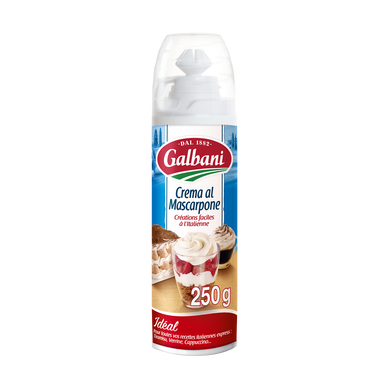 Crème UHT sous pression mascarpone sucrée de matière grasse GALBANI33% 250g
