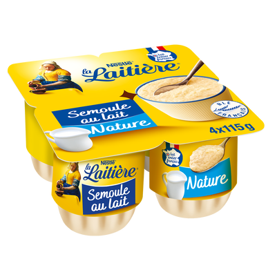 Semoule au Lait Nature LA LAITIERE - 4 pots de 115g