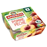 Dessert fruitier de pommes et de pêche ANDROS 4x100g soit 400g
