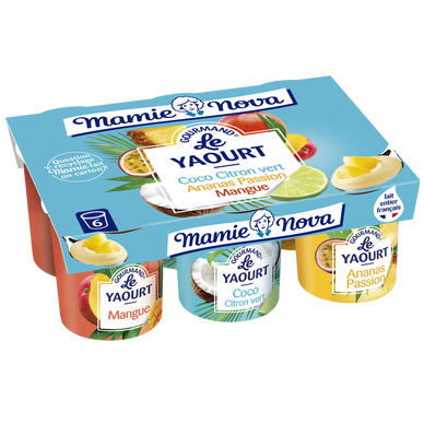 Yaourt Gourmand Panaché Exotique MAMIE NOVA Gourmand 6x150g