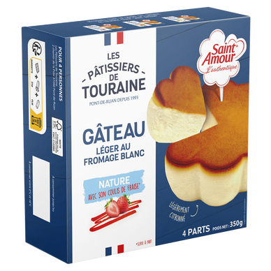 Gâteau léger au fromage blanc et coulis de fruits rouges ST AMOUR, 3%mg, 350g