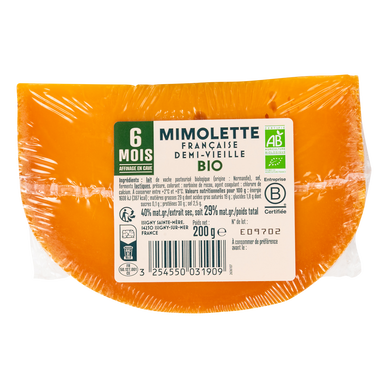Mimolette, au lait pasteurisé, 1/2vieille, BIO, ISIGNY STE MERE, 27%Mat.Gr., 200g