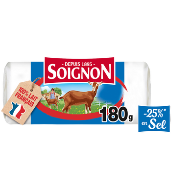 Bûche de chèvre réduite en sel -25% SOIGNON - 180g