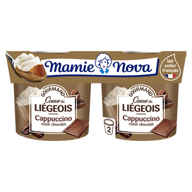 Dessert Liégeois Café Cappuccino Coeur Chocolat MAMIE NOVA  -  2 potsde 120g