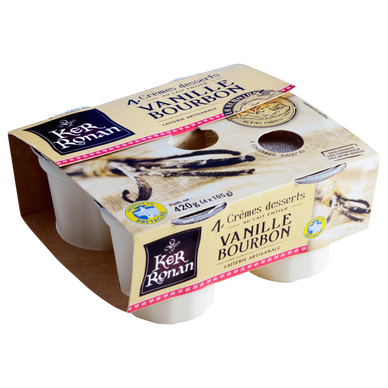 Crème dessert vanille bourbon KER RONAN - 4x105g