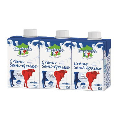Crème UHT légère semi-épaisse 18%mg 3x20cl