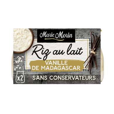 Riz au lait vanille de Madagascar MARIE MORIN - 2 pots de 140g