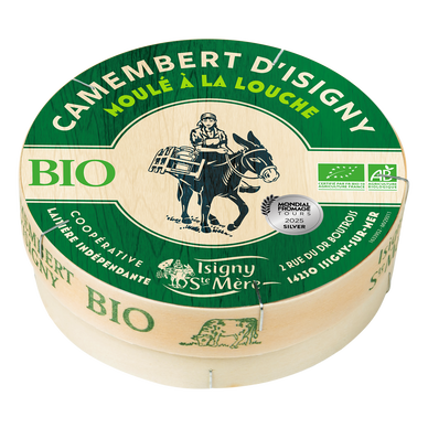 Camembert d'ISIGNY BIO moulé à la louche, ISIGNY SAINTE MERE, 22% de MG, 250g