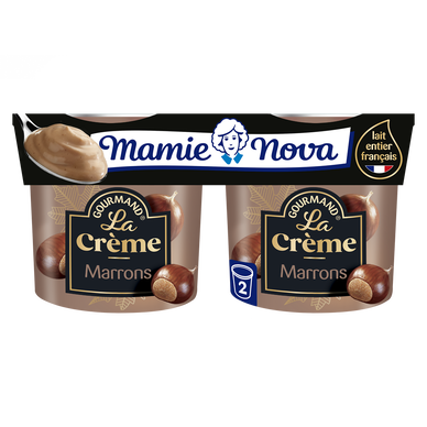 Crème Dessert aux marrons MAMIE NOVA  -  2 pots de 150g