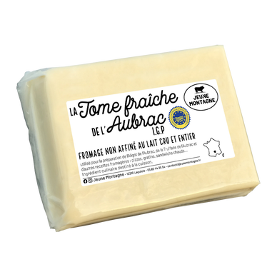 Tomme fraîche de l'Aubrac au lait cru entier, 27%MG, 500g