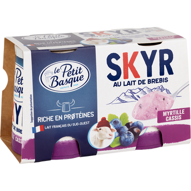 Skyr Lait de brebis myrtille cassis LE PETIT BASQUE - 2x120g
